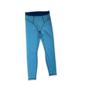 NEW $59.99 Fabletics Leggings Waffle High-Waisted Long Underwear Blue Medium